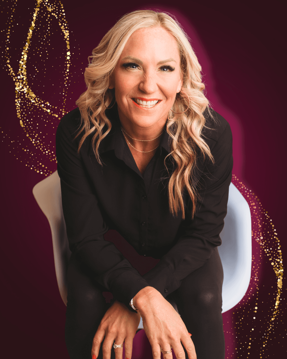 Amy Sanders seated in a chair